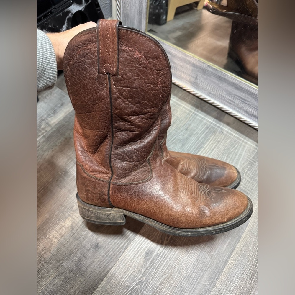 Tony Lama Rustic Brown Leather Western Boots